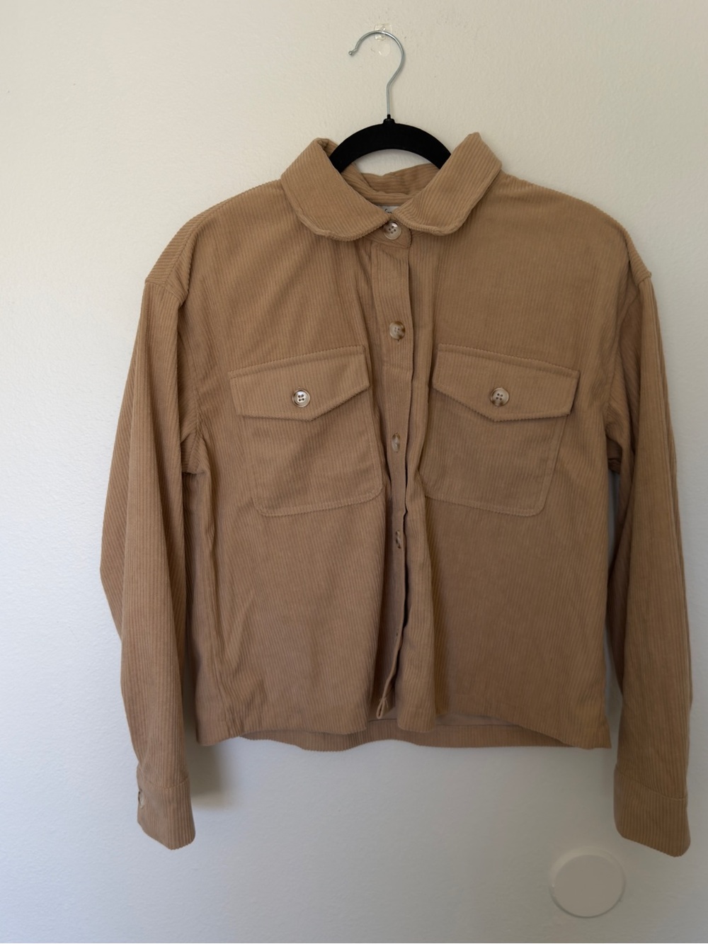 NWT Francescas Corduroy Button-Front Jacket in Tan